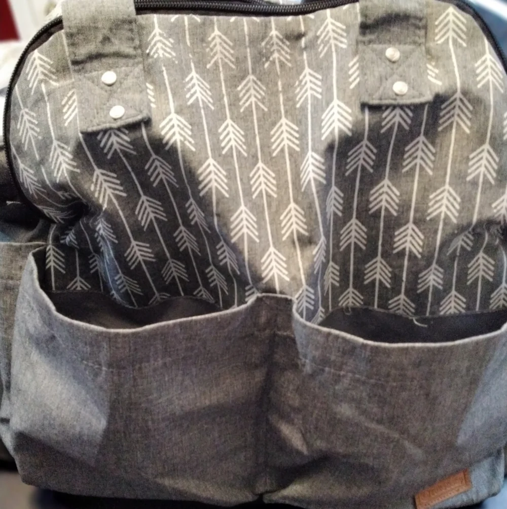 Grey & White Leke Baby Diaper Bag